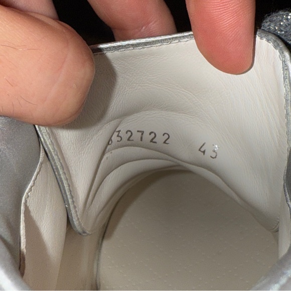 *SOLD* Chanel Men Silver Mid-Top Metallic Sneakers - Picture 16 of 17